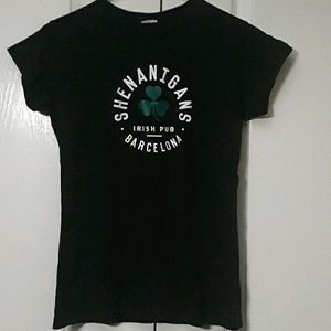 Black St Patrick's Day T Shirt Size Small